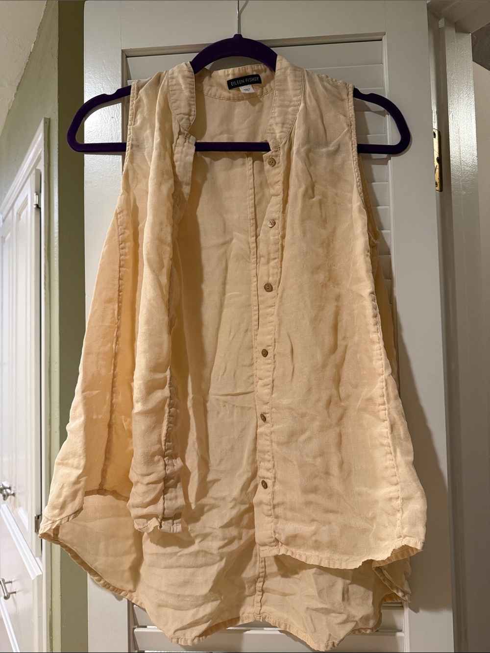 Eileen Fisher Cream Silk Tank Top